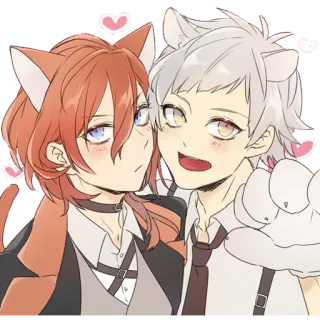 ❤️ Anime, Katzenohren, Süß, Kawaii, Fanart telegram sticker