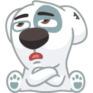 😒 dog, cartoon, cute, animal, sad telegram sticker