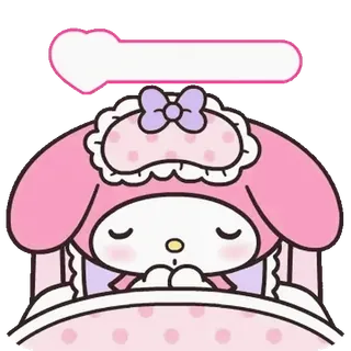 😊 My Melody My Melody, durmiendo, lindo, kawaii, Sanrio, rosa, personaje telegram sticker