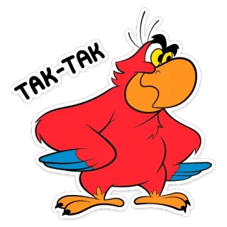 😠 Iago Aladdin TAK-TAK parrot, cartoon, red, Iago, Aladdin, Disney telegram sticker