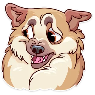😦 perro, pegatina, animal, mascota, dibujo animado whatsapp sticker