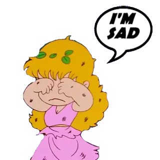 😥 I'M SAD triste, llorando, chica, dibujos animados, lágrimas, molesta telegram sticker