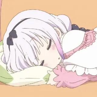 💕 Kanna Kamui Miss Kobayashi's Dragon Maid Anime, Kanna, dormire, Dragon Maid, Kanna Kamui telegram sticker