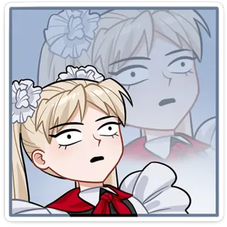 😧 Аниме, Горничная, Мультфильм, Смешной, Блондинка, Выражение whatsapp sticker