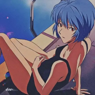 🌊 Rei Ayanami Neon Genesis Evangelion dev._クリ－ อนิเมะ, เรย์ อายานามิ, อีวานเกเลียน, ชุดว่ายน้ำ, แฟนอาร์ต, ตัวละคร, เด็กผู้หญิง telegram sticker