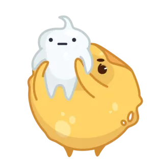 🙂 贴纸, 可爱, 角色, 卡通, 白色, 黄色, 圆形 telegram sticker