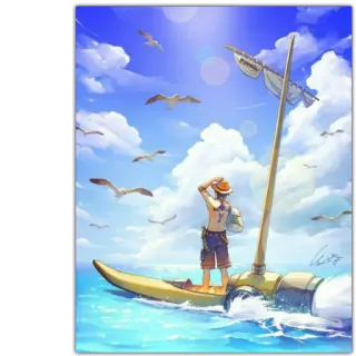 ⛵️ Ace One Piece Аниме, Манга, One Piece, Эйс, Пират, Океан, Облака, Небо telegram sticker