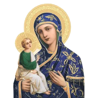 👩 Mary Marie, Jésus, Icône religieuse, Christianisme, Mère, Enfant, Art religieux telegram sticker