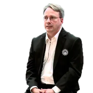 😬 Linus Torvalds Linus Torvalds, Informatiker, Softwareentwickler, Linux, Open Source, Technologie telegram sticker
