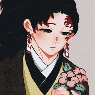 🖤 Аниме, Манга, Цветы, Клинок, рассекающий демонов, Персонаж telegram sticker