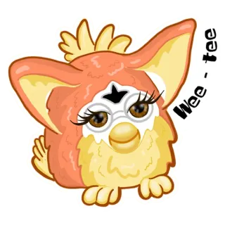 😊 Wee-tee furby, cute, doll, toy, cartoon, wee-tee telegram sticker
