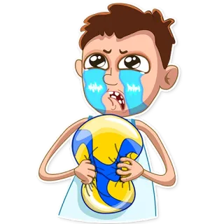 😭 crying, sad, ball, upset, tears whatsapp sticker