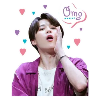 😮 omg чимин, omg, сердечки, kpop, певец, удивлен, милый, человек whatsapp sticker