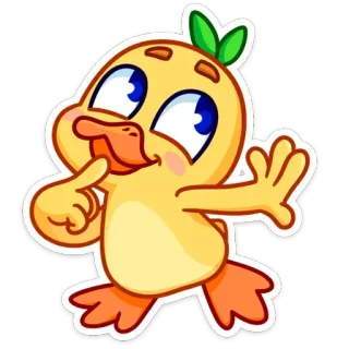😏 Ente, Cartoon, Tier, Niedlich, Gelb, Figur whatsapp sticker