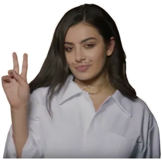 ✌️ cantante, mujer, paz, mano, gesto telegram sticker