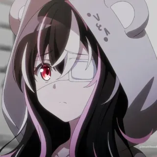 ❤️ Anime, Mädchen, Charakter, Hoodie, Augenklappe telegram sticker