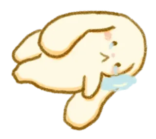 💭 królik, smutny, płaczący, kawaii, kreskówka, zwierzę, słodki whatsapp sticker