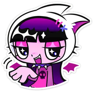 ⭐ Dibujos animados, Anime, Murciélago, Lindo, Vampiro telegram sticker