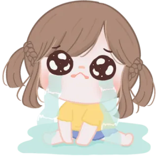 🧸 crying, sad, anime, girl, emotional, tears whatsapp sticker
