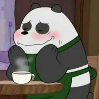 ✨ Panda We Bare Bears Panda, We Bare Bears, Dibujos animados, Lindo, Café, Delantal telegram sticker