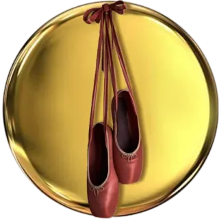 👠 scarpe da ballo, scarpe da punta, danza, balletto, sfondo dorato whatsapp sticker