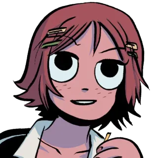 😏 Kim Pine Scott Pilgrim cartoon, girl, drummer, scott pilgrim, comic telegram sticker