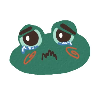 😭 青蛙, 哭泣, 悲伤, 卡通, 情感, 可爱, 插图 telegram sticker