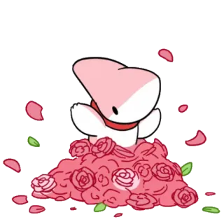 🤪 lindo, dibujos animados, flor, rosa, blanco telegram sticker