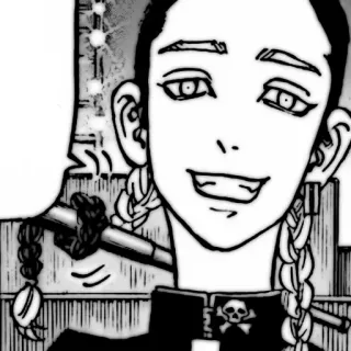 🦯 Anime, Mangá, Personagem, Crânio, Espada, Trança telegram sticker