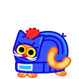 💩 猫, 漫画, 動物, 青, オレンジ telegram sticker