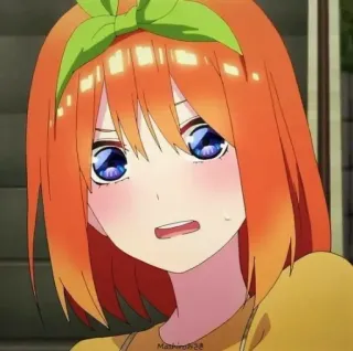 😳 Yotsuba Nakano The Quintessential Quintuplets anime, cartoon, girl, orange hair, Yotsuba Nakano, The Quintessential Quintuplets telegram sticker