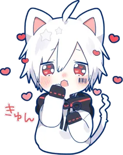 😍 きゃん アニメ, 可愛い, 猫, ハート, キュート whatsapp sticker