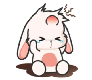 🤕 coelho, chorando, triste, desenho animado, animal telegram sticker