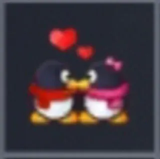 👩‍❤️‍💋‍👨 cinta, penguin, hati, imut, kartun telegram sticker