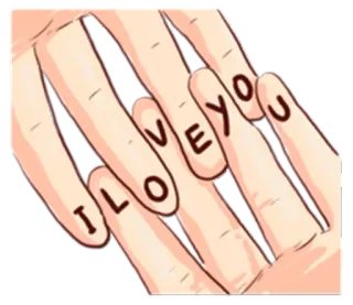 💓 I LOVE YOU amor, dedo, corazón, afecto, romance, saludo, mensaje, mano telegram sticker