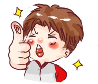 👍 cartoon, thumbs up, good, happy, positive telegram sticker
