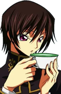☕ Lelouch Lamperouge Code Geass アニメ, ルルーシュ, コードギアス, キャラクター, 漫画, アニメ whatsapp sticker