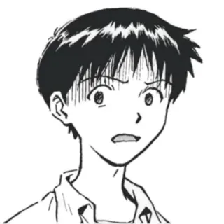 🤨 Shinji Ikari Neon Genesis Evangelion アニメ, マンガ, キャラクター, ポートレート, エヴァンゲリオン, 神経質 telegram sticker