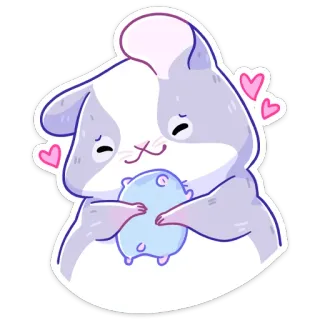 🤗 hamster, fofo, kawaii, animais, amor, corações, animal de estimação, adorável whatsapp sticker