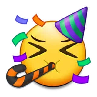 🥳 emoji, party, celebration, festive, confetti, party hat telegram sticker