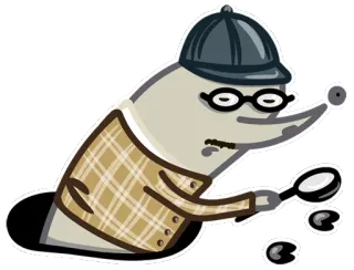 🔎 mole, detective, magnifying glass, investigator, animal, cartoon, funny telegram sticker