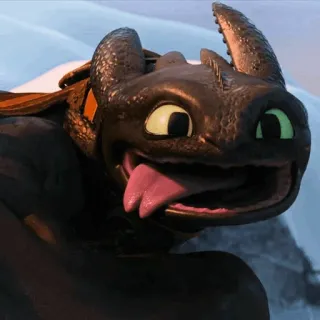 📍 Toothless How to Train Your Dragon Drache, süß, Zunge, Tier, Cartoon telegram sticker