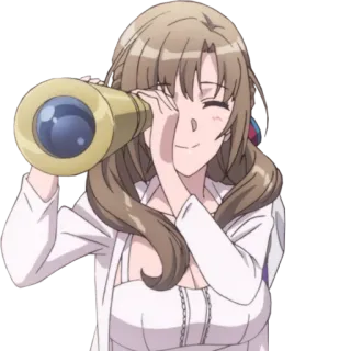 🔍 animé, fille, télescope, regarder, sourire telegram sticker