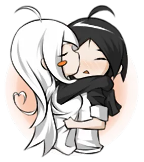 😘 desenho animado, abraço, amor, anime, beijo, emoções telegram sticker