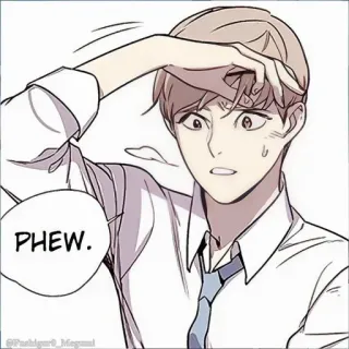 🌩 PHEW. Аниме, Мультфильмы, Манга, Фух, Облегчение whatsapp sticker