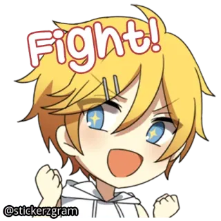 ✊ Fight! бой, мультфильм, взволнованный, аниме telegram sticker