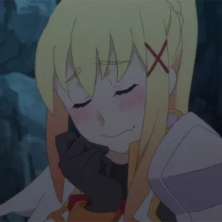 💫 Darkness KonoSuba アニメ, 金髪, このすば, ダクネス, 照れ telegram sticker