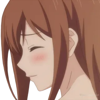 😌 anime, girl, blush, cute, smiling whatsapp sticker
