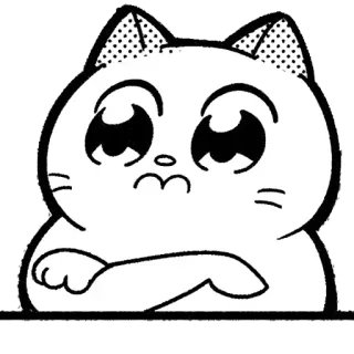 😟 แมว, น่ารัก, สติกเกอร์, การ์ตูน, สัตว์, ตลก telegram sticker