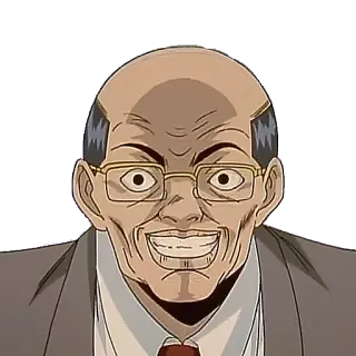 🤓 man, glasses, bald, anime, face telegram sticker